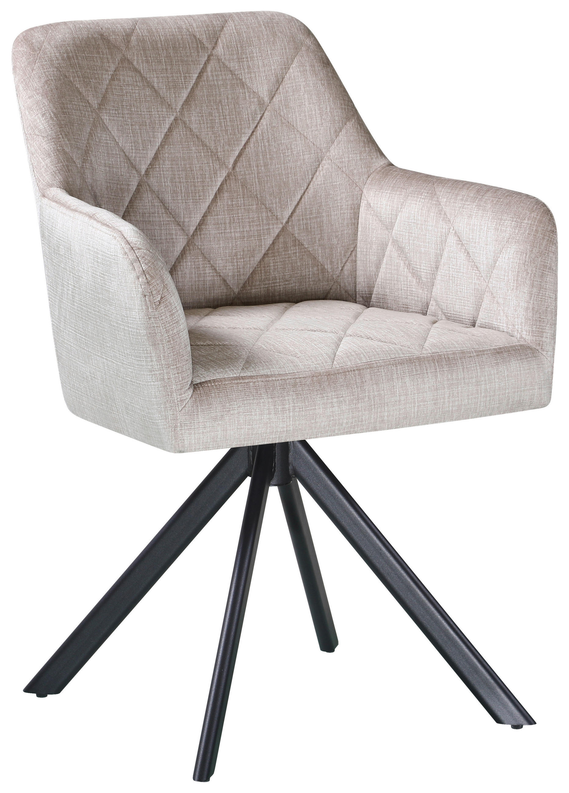 ARMLEHNSTUHL  in Eisen Samt  - Beige/Schwarz, Design, Textil/Metall (60/87/58cm) - Carryhome