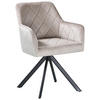 ARMLEHNSTUHL  in Eisen Samt  - Beige/Schwarz, Design, Textil/Metall (60/87/58cm) - Carryhome