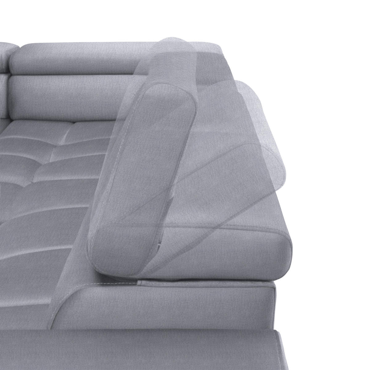 ECKSOFA Hellgrau Samt, Webstoff  - Hellgrau/Schwarz, Design, Textil/Metall (216/300cm) - Welnova