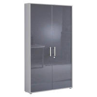 AKTENSCHRANK Grau, Anthrazit Hochglanz  - Anthrazit Hochglanz/Grau, MODERN, Holzwerkstoff (84,4/185,6/33cm) - MID.YOU