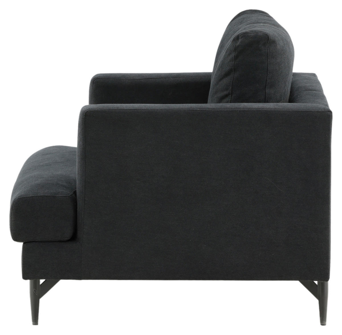 FÅTÖLJ i metall, textil svart  - svart, Design, metall/textil (104/82/92cm) - Livetastic