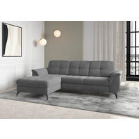 ECKSOFA ZORA E Grau Flachgewebe  - Schwarz/Grau, MODERN, Textil/Metall (164/262cm) - Sit & More