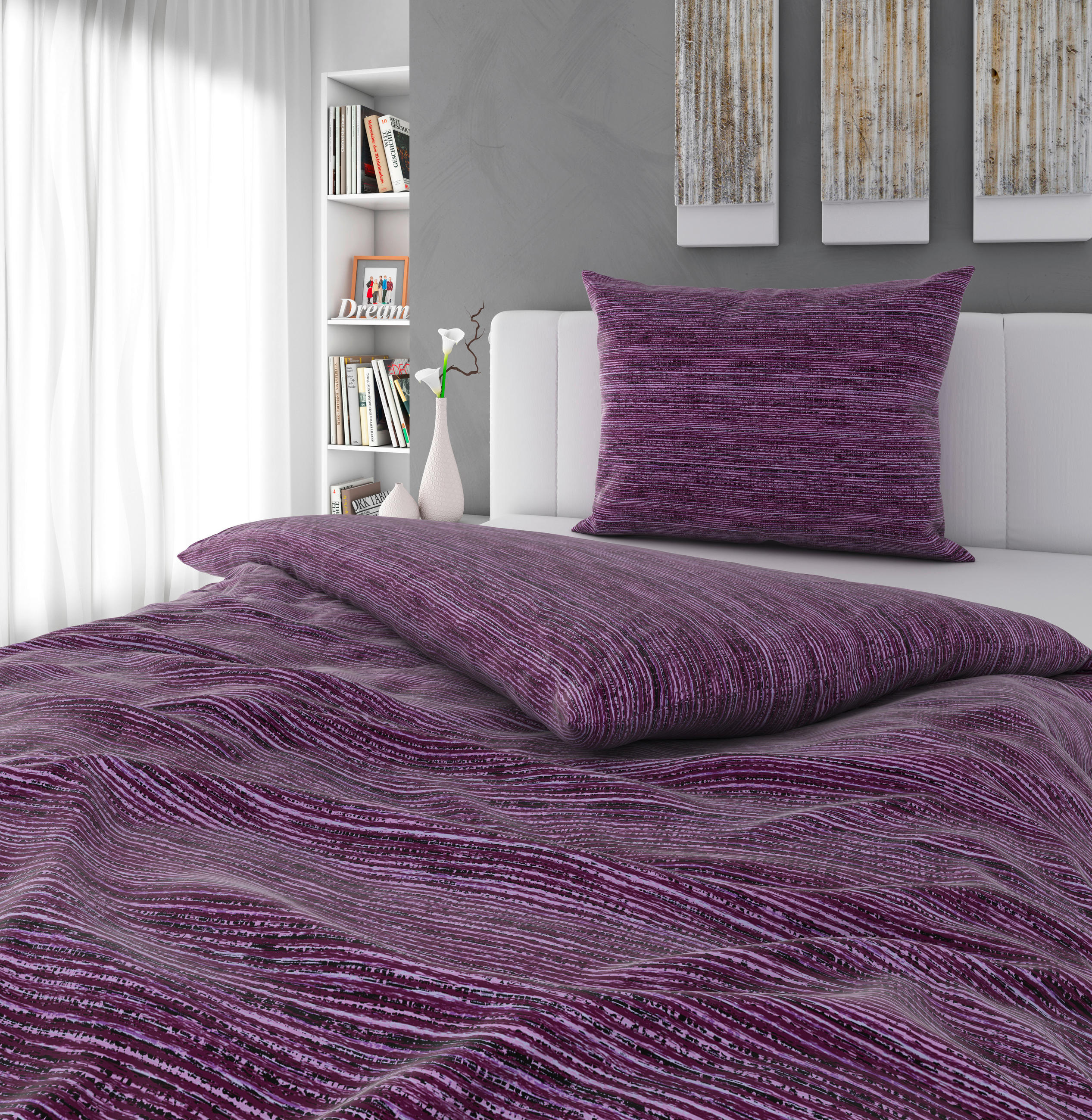 BETTWÄSCHE CARO Satin 140/200 cm  - Mauve, KONVENTIONELL, Textil (140/200cm) - Novel
