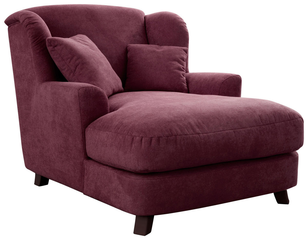 XXL KŘESLO, textil, kompozitní dřevo, tmavě červená - tmavě hnědá/tmavě červená, Moderní, kompozitní dřevo/textil (109/104/145cm) - Sit & More