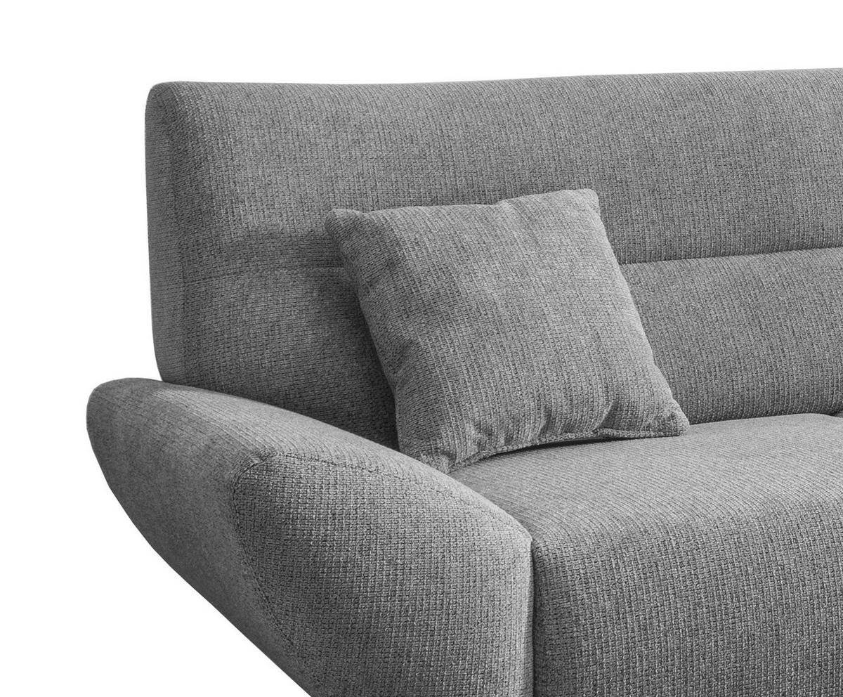 ECKSOFA in Chenille Silberfarben  290/166 cm  - Wildeiche/Silberfarben, MODERN, Holz/Textil (290/166cm) - MID.YOU