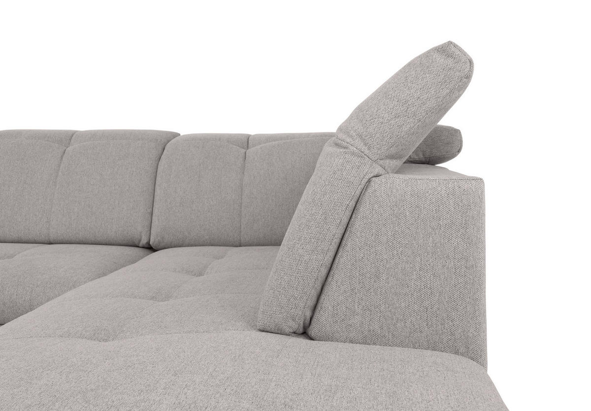 WOHNLANDSCHAFT Hellgrau  - Hellgrau/Grau, Design, Textil/Metall (173/328/215cm) - MID.YOU