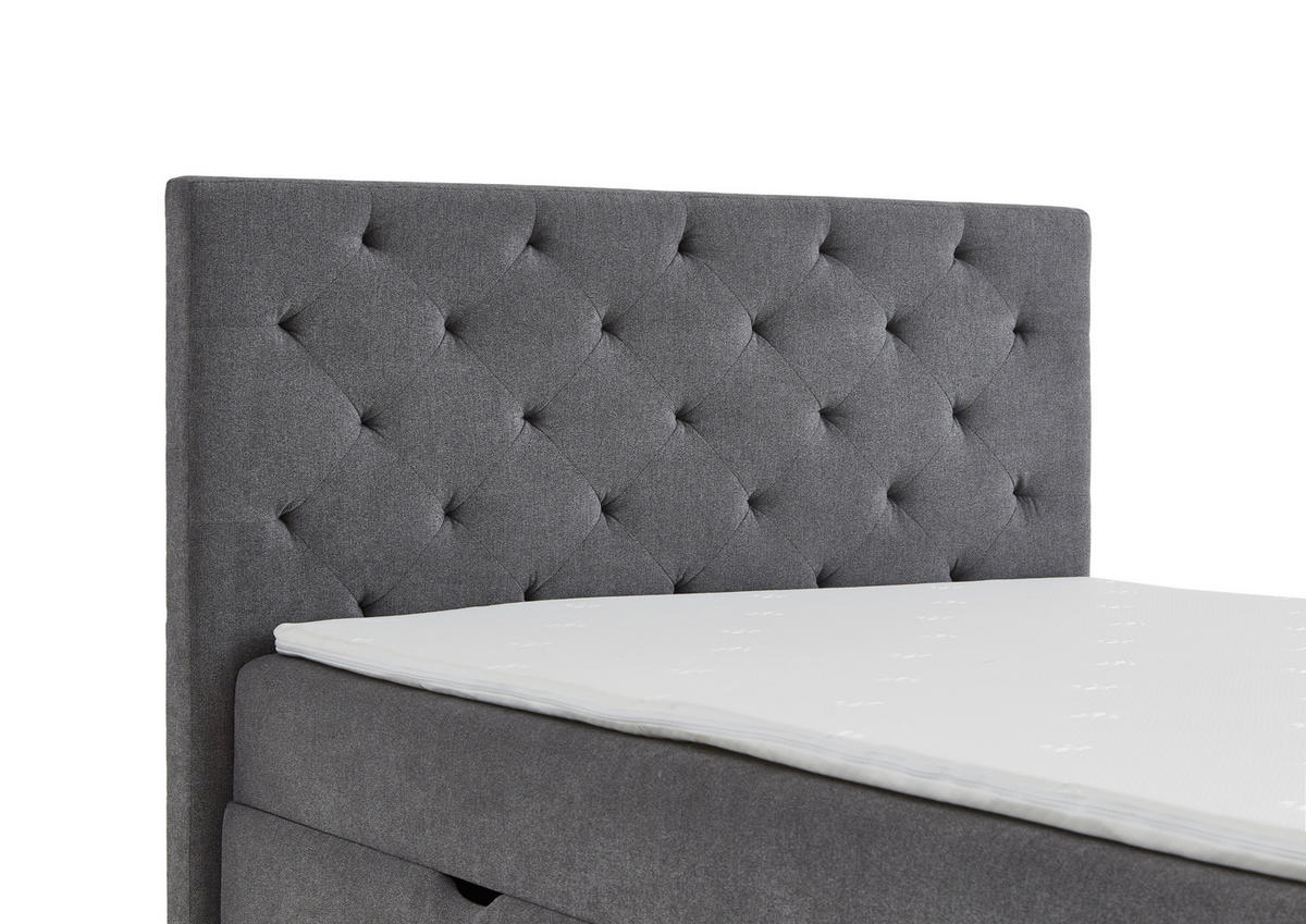 BOXBETT 140/200 cm  in Anthrazit  - Eichefarben/Anthrazit, Basics, Holz/Textil (140/200cm) - Boxxx