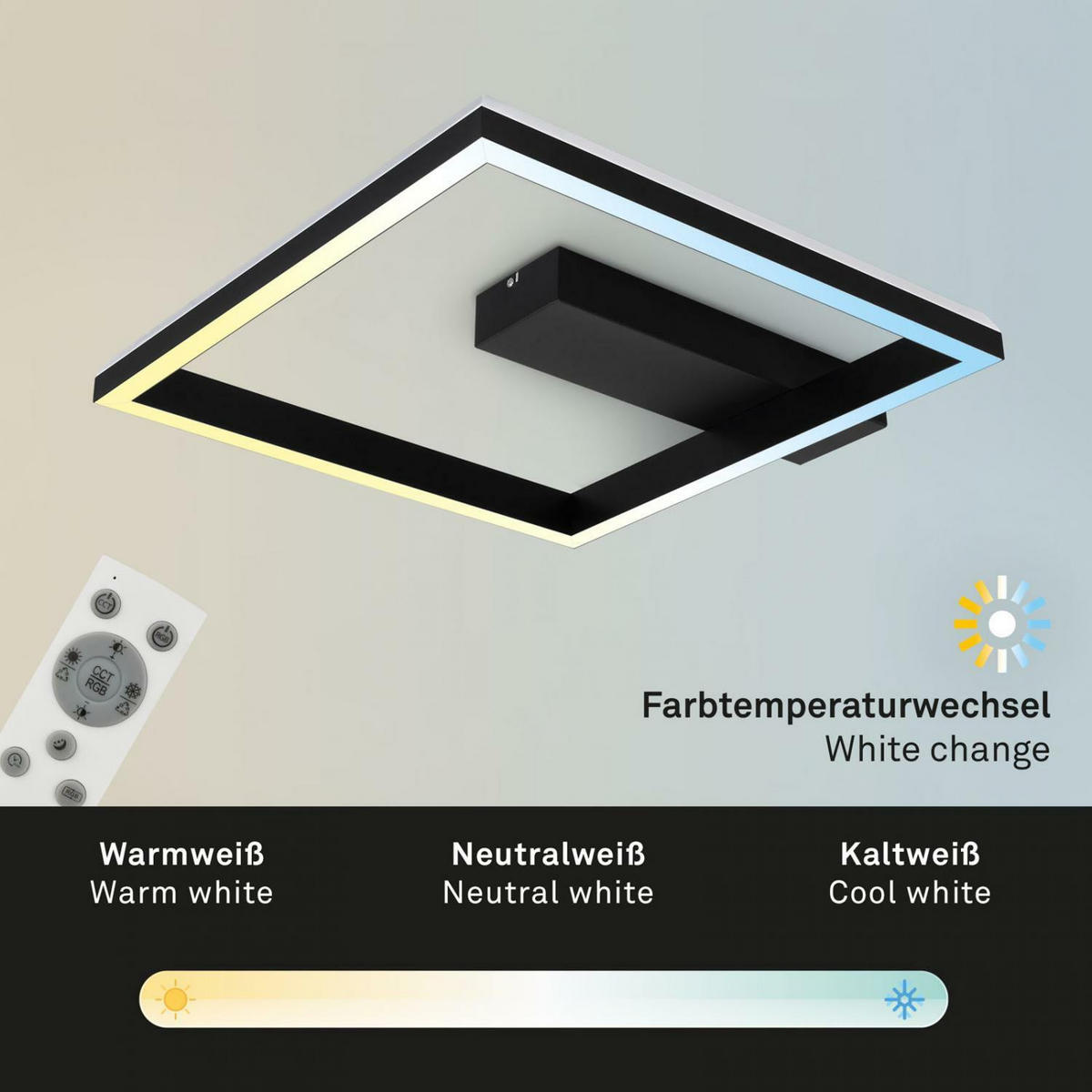 LED SVJETILJKA STROPNA  - crna, Design, metal (57/48/8,5cm)