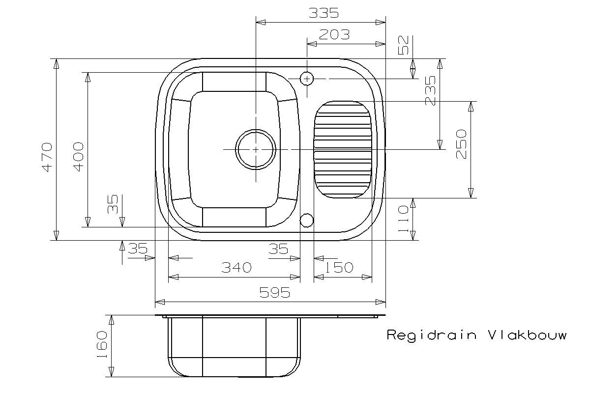 SUDOPER REGINOX   59,5/47/16 cm         - boje oplemenjenog čelika, Design, metal (59,5/47/16cm)