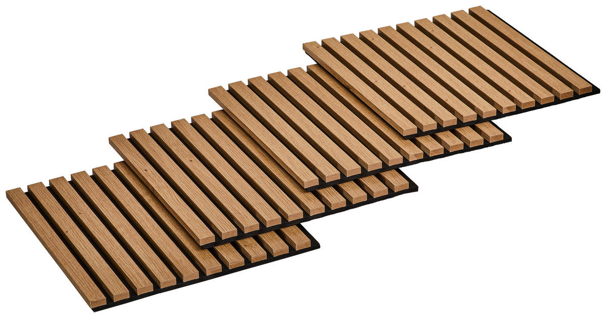 AKUSTICKÝ PANEL 40/40/2,1 cm   - černá/dub artisan, Basics, dřevo/kompozitní dřevo (40/40/2,1cm) - Boxxx