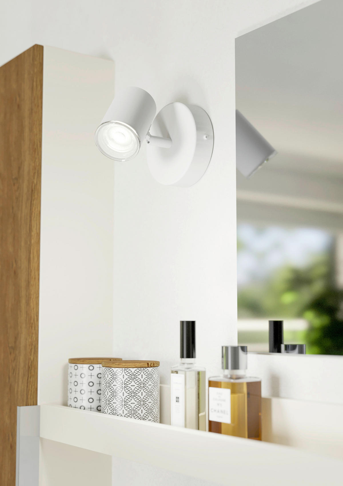 BADEZIMMER-WANDLEUCHTE 11/13.5/8.4 cm  - Weiß, Design, Metall (11/13.5/8.4cm) - Celina