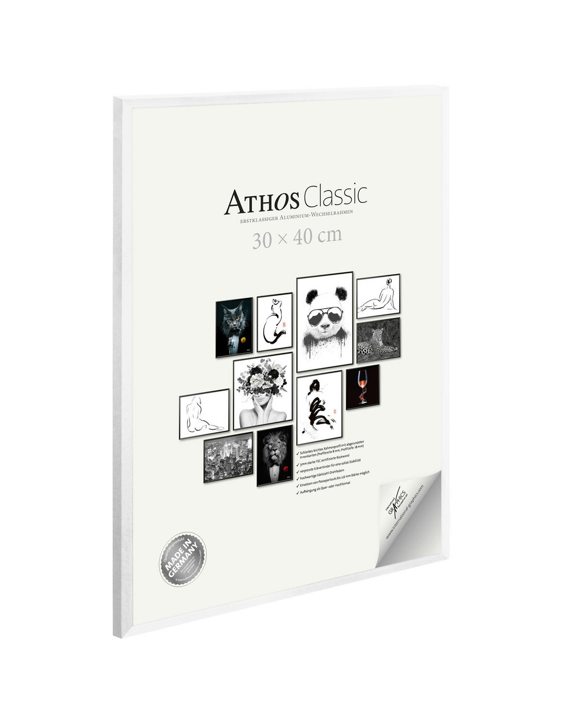 BILDERRAHMEN - Weiß Hochglanz, Basics, Papier/Holzwerkstoff (30/40/1,8cm)