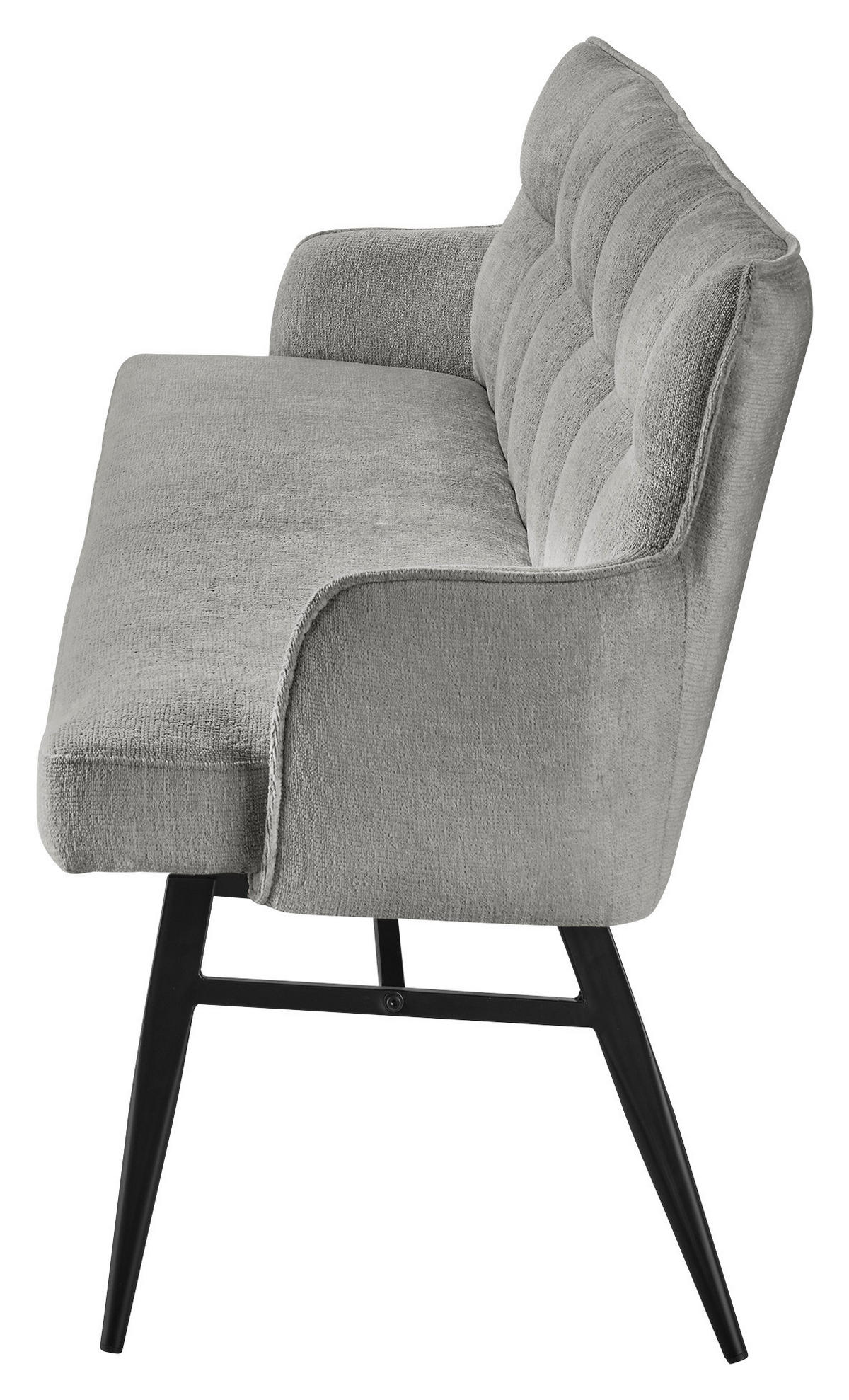 SITZBANK 180/88/68 cm Mikrofaser Grau, Schwarz  - Schwarz/Grau, Design, Textil/Metall (180/88/68cm) - SetOne by Musterring