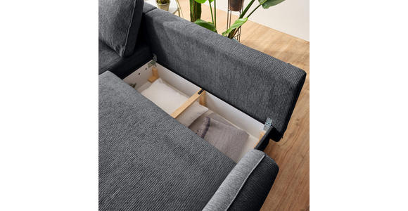 ECKSOFA in Struktur Grau  - Schwarz/Grau, KONVENTIONELL, Holz/Textil (170/247cm) - Carryhome