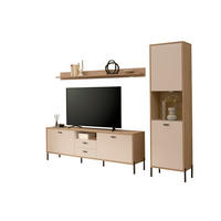 WOHNWAND 3-teilig  in Eichefarben, Kaschmir  259/206/40 cm    - Kaschmir/Eichefarben, Design, Holzwerkstoff/Metall (259/206/40cm) - MID.YOU