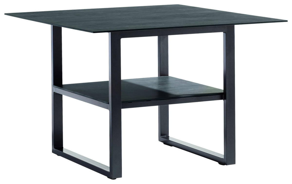 GARTENTISCH 105/105/67 cm Metall Grau quadratisch  - Grau, Basics, Kunststoff/Metall (105/105/67cm) - Sieger