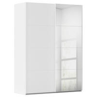 SCHWEBETÜRENSCHRANK 162/223/68 cm 2-türig Weiß  - Weiß, Design, Glas/Holzwerkstoff (162/223/68cm) - Novel