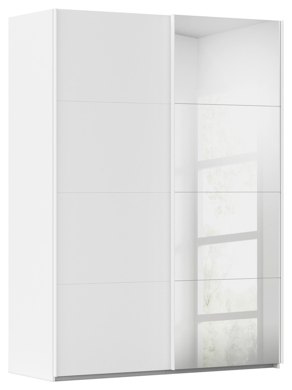 SCHWEBETÜRENSCHRANK 162/223/68 cm 2-türig Weiß  - Weiß, Design, Glas/Holzwerkstoff (162/223/68cm) - Novel