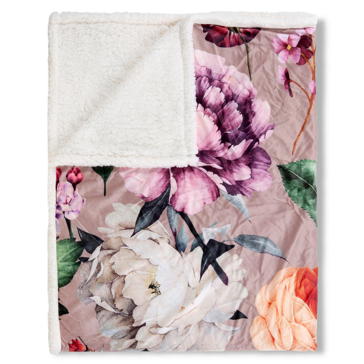 PLAID Fiori 130/160 cm  - Taupe/Braun, Design, Textil (130/160cm)