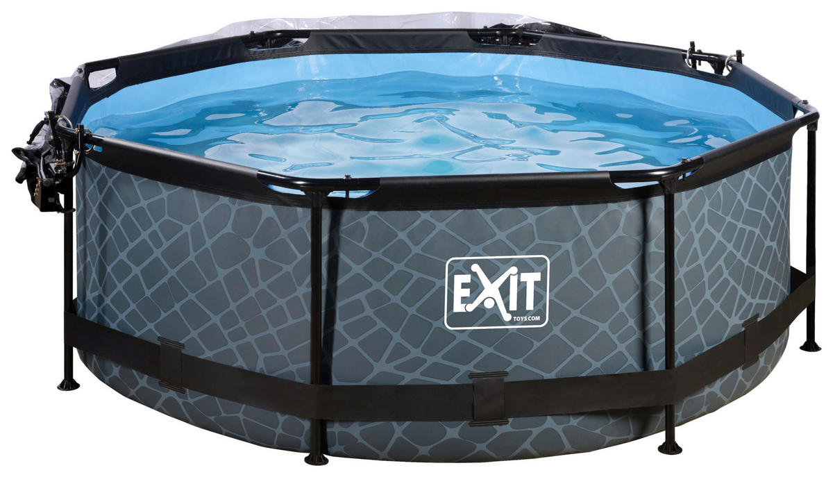 EXIT POOL STONE 244X76 244/76 cm  - Grau, KONVENTIONELL, Metall (244/76cm) - EXIT Toys