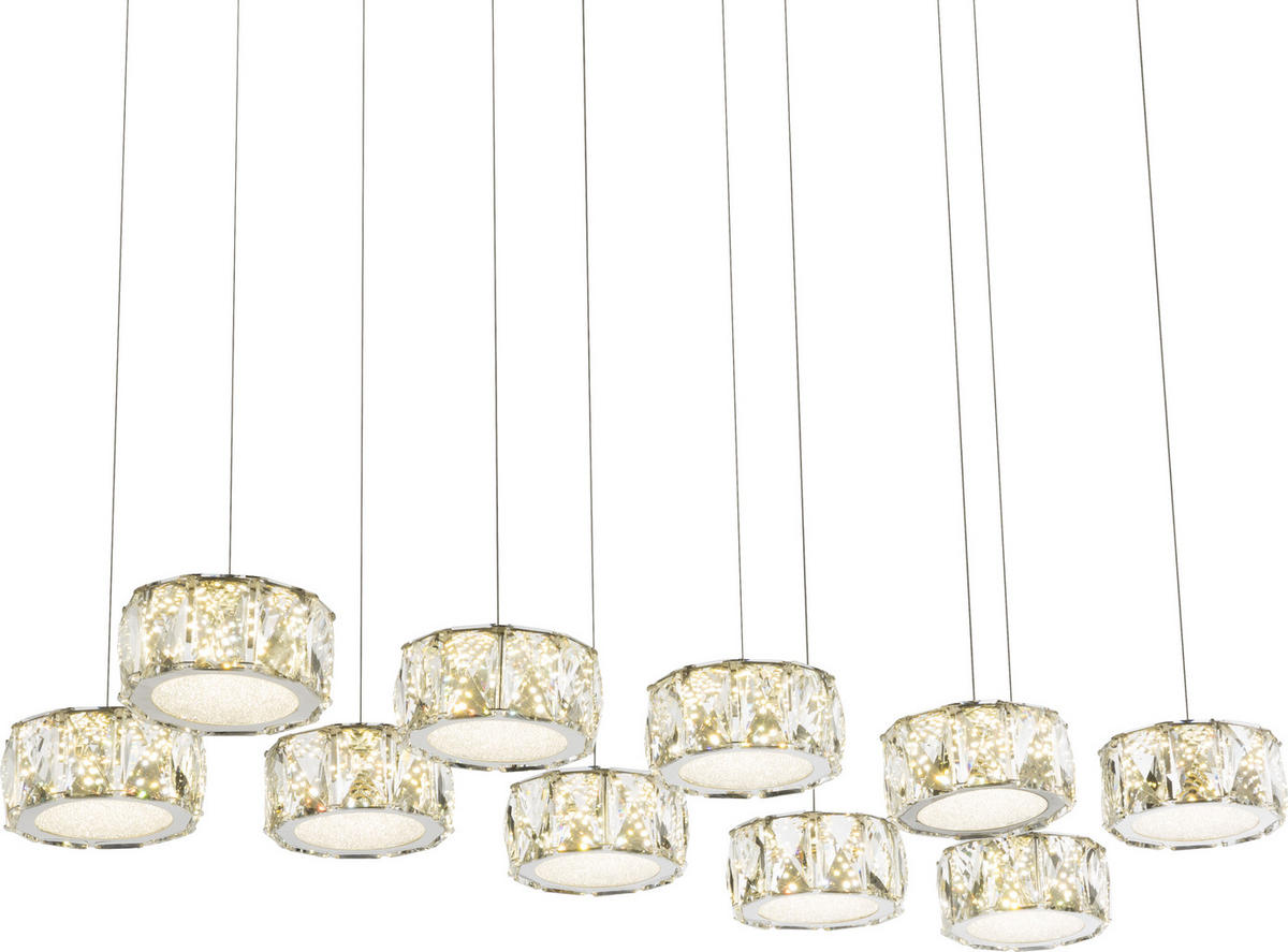 LED FÜGGŐLÁMPA 76/36/120 cm  - króm/áttetsző, Romantik / Landhaus, műanyag/Üveg (76/36/120cm)