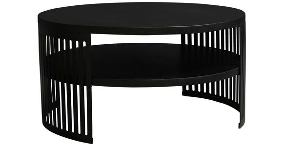 COUCHTISCH Mangoholz massiv 75/75/40 cm rund Schwarz  - Schwarz, Design, Holz/Metall (75/75/40cm) - Carryhome