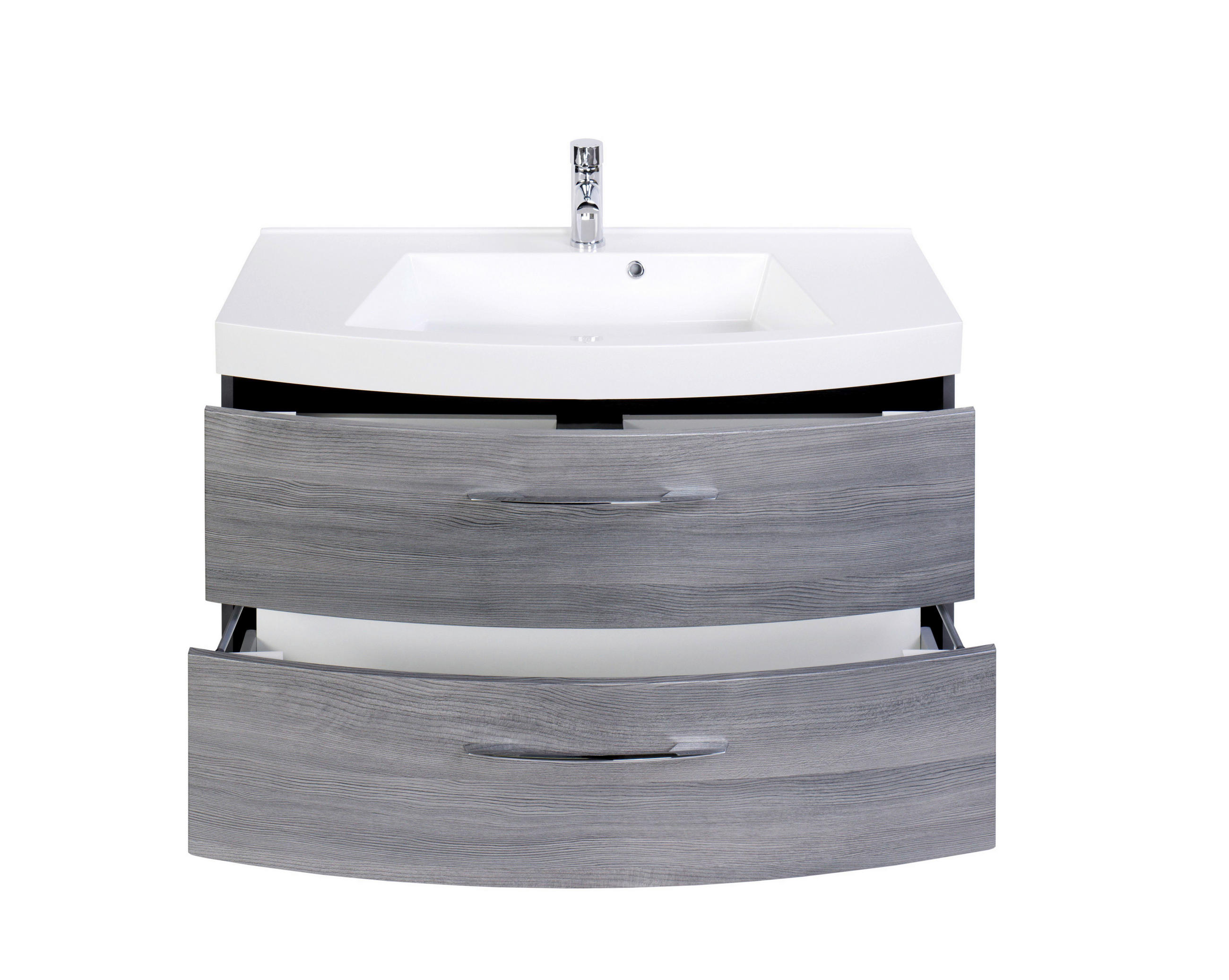 WASCHTISCHKOMBI 100 cm  - Chromfarben/Eichefarben, KONVENTIONELL, Holzwerkstoff/Metall (100cm) - Xora