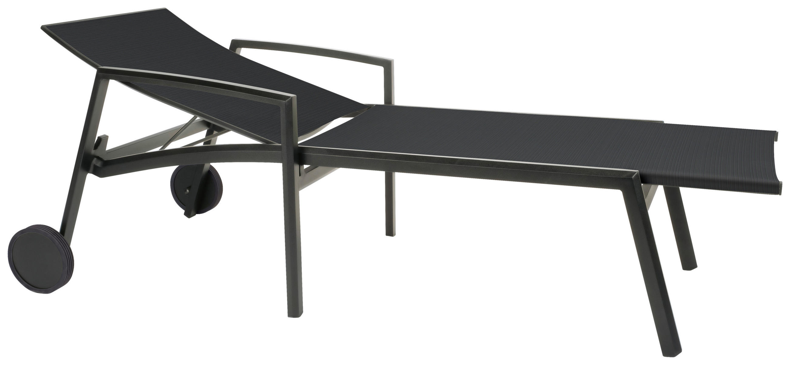 GARTENLIEGE 205/65/83 cm  - Anthrazit, KONVENTIONELL, Textil/Metall (205/65/83cm) - Stern