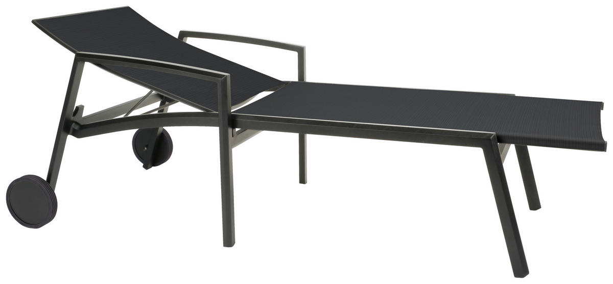 GARTENLIEGE 205/65/83 cm  - Anthrazit, KONVENTIONELL, Textil/Metall (205/65/83cm) - Stern