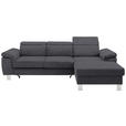 ECKSOFA in Webstoff Grau  250/167 cm  - Silberfarben/Grau, Design, Textil/Metall (250/167cm) - Xora