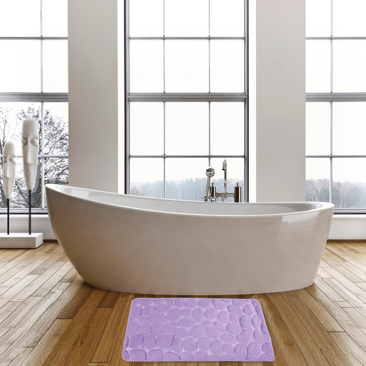 BADEMATTE Lila 50/80 cm  - Lila, Basics, Textil (50/80cm) - MSV