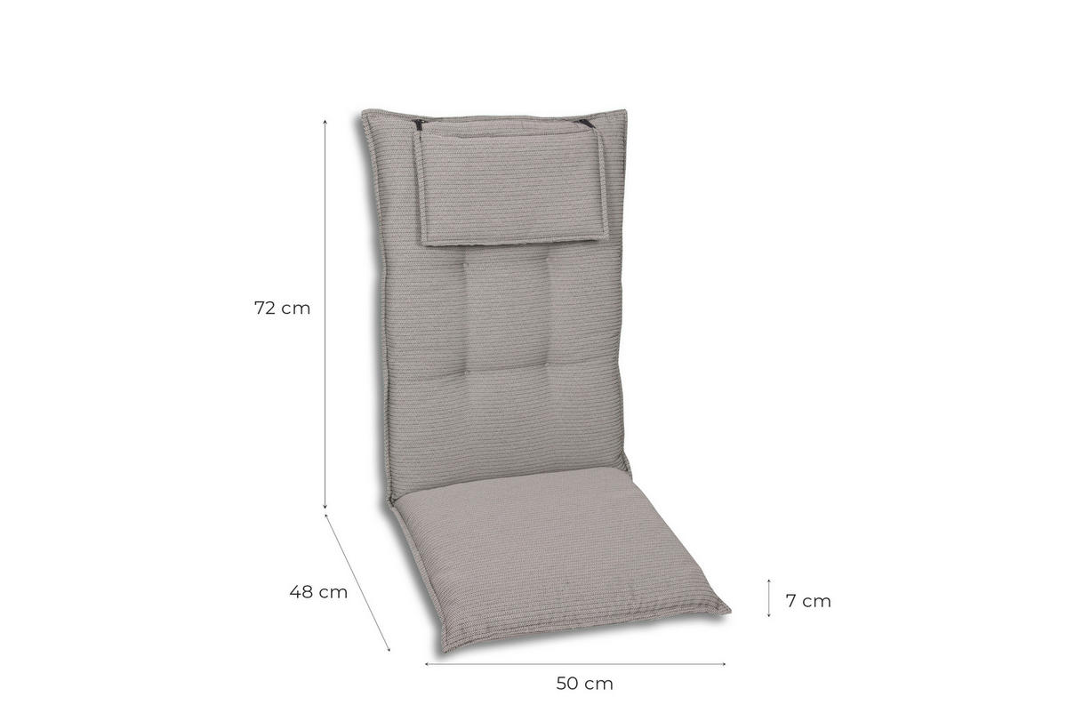 SESSELAUFLAGENSET in Grau meliert  - Grau, Basics, Textil (50/7/120cm)