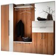 GARDEROBE 5-teilig  in 222/201/35 cm  - Buchefarben/Weiß, Design, Glas/Holz (222/201/35cm) - Moderano