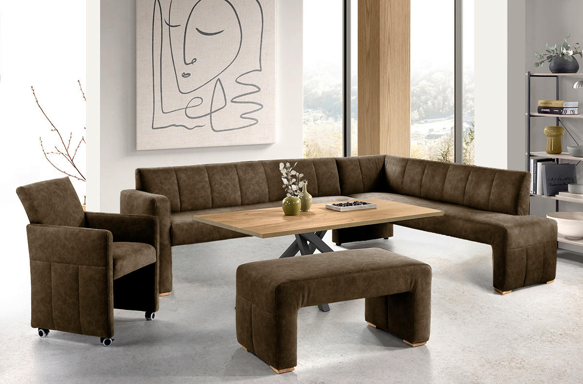 STOLICA S NASLONOM ZA RUKE  smeđa  drvo, tekstil, drvni materijal      - smeđa, Moderno, drvni materijal/drvo (63/72cm) - Livetastic