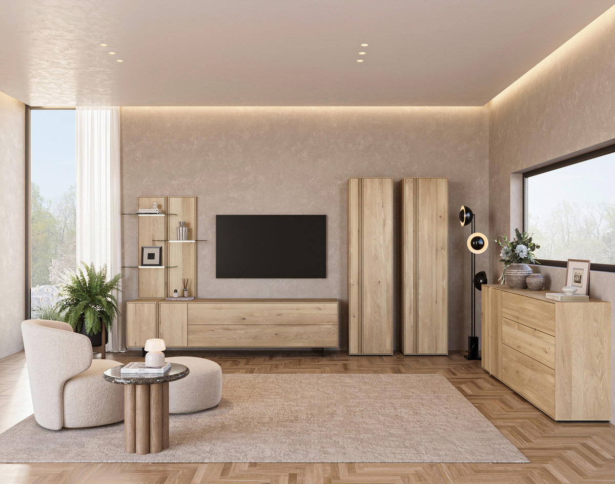 SCHRANK Eichefarben  50,4/205,8/41 cm  - Eichefarben, Natur, Holz (50,4/205,8/41cm) - Cassando