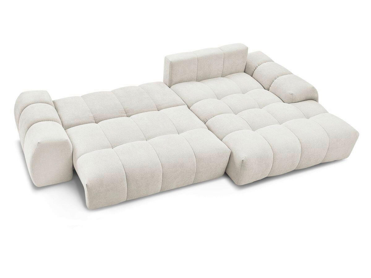 ECKSCHLAFSOFA EVEREST  mit Rücken echt, Armteil links, Armteil rechts Struktur Weiß  - Schwarz/Weiß, MODERN, Kunststoff/Textil (318/180cm) - Livetastic