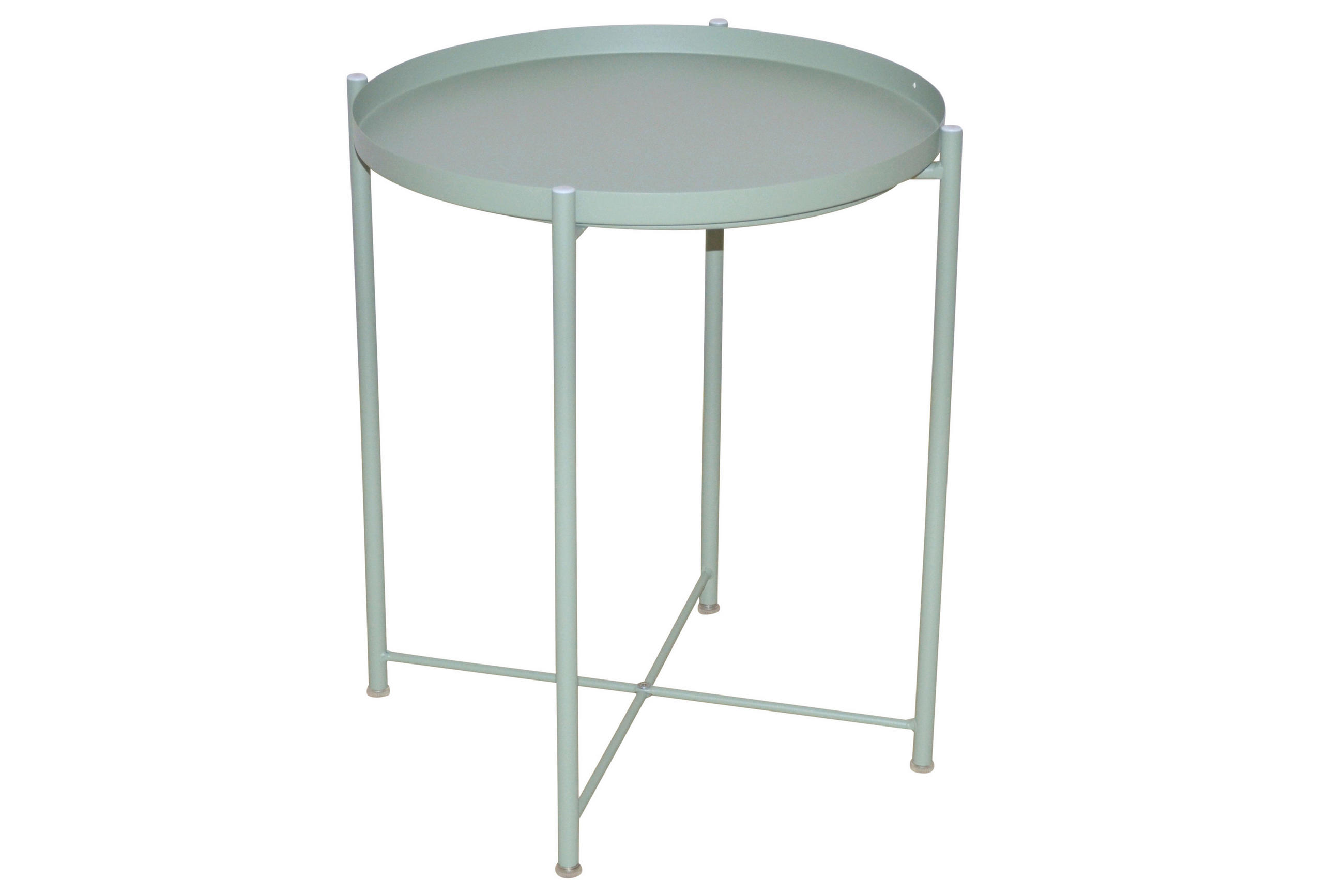 BEISTELLTISCH 47,5/47,5/53 cm Mintgrün, Pastellgrün rund  - Pastellgrün/Mintgrün, Design, Metall (47,5/47,5/53cm) - MID.YOU