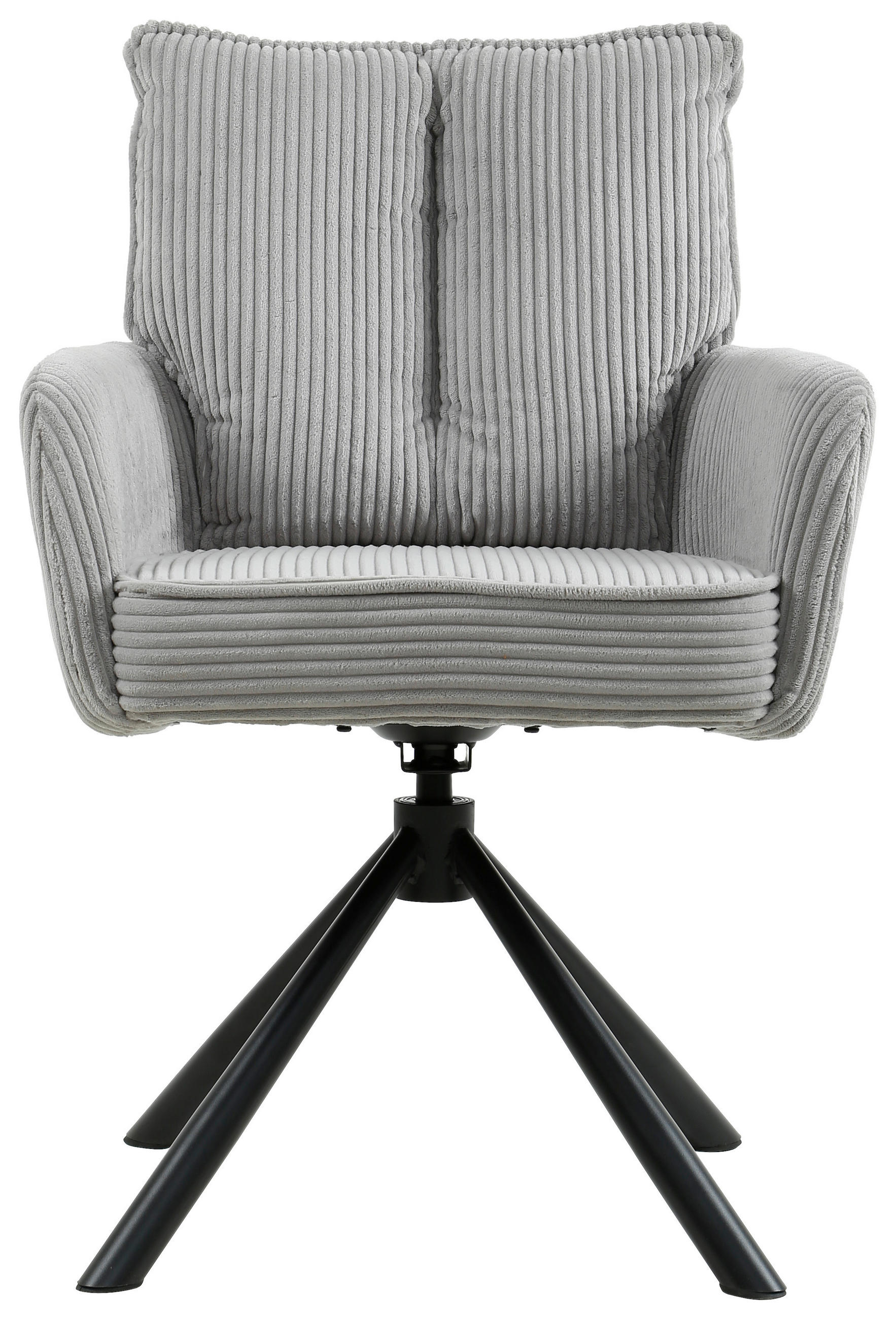 ARMLEHNSTUHL  in Eisen Cord  - Hellgrau/Schwarz, Design, Textil/Metall (61/90/67cm) - Carryhome