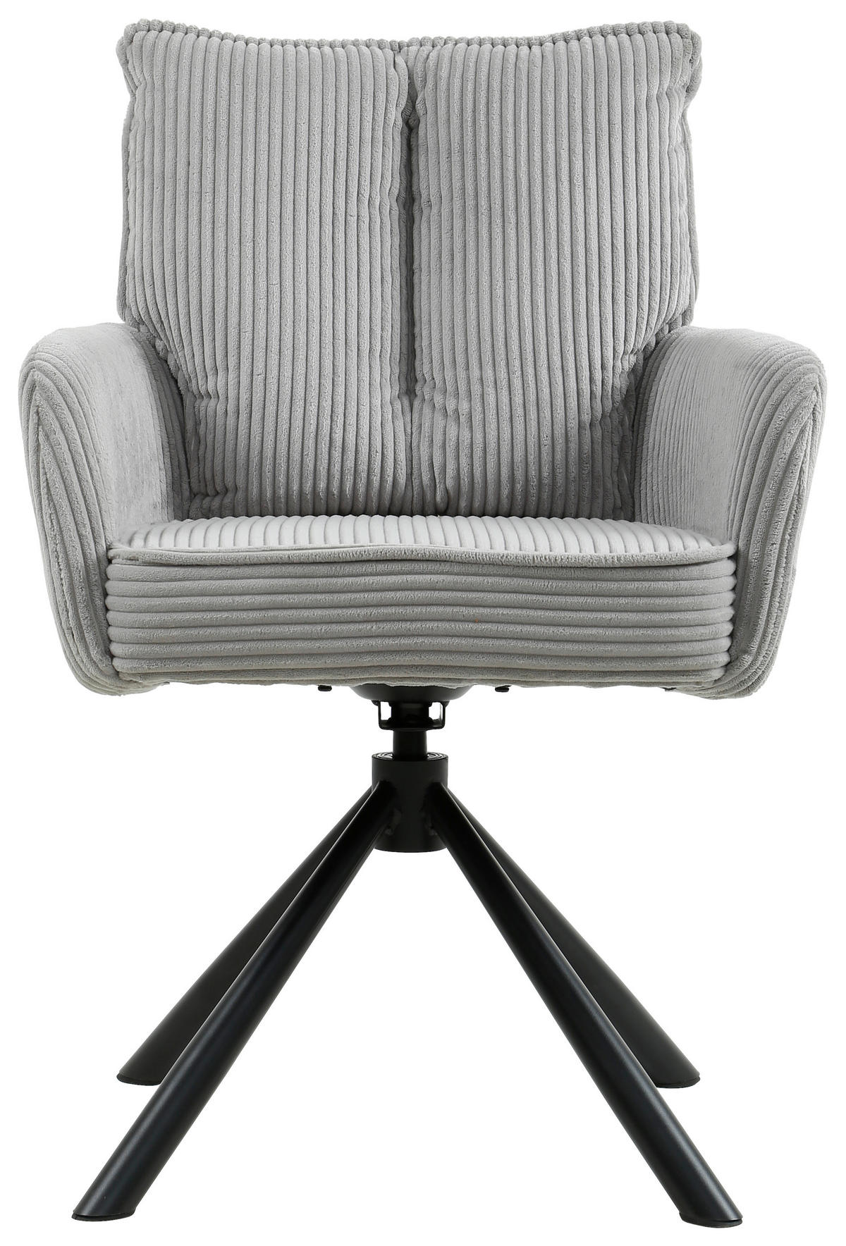 ARMLEHNSTUHL  in Eisen Cord  - Hellgrau/Schwarz, Design, Textil/Metall (61/90/67cm) - Carryhome