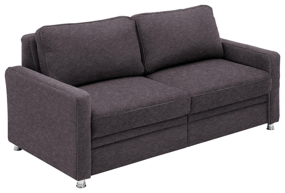 SCHLAFSOFA Braun  - Braun, KONVENTIONELL, Textil/Metall (206/90/100cm) - Beldomo Style