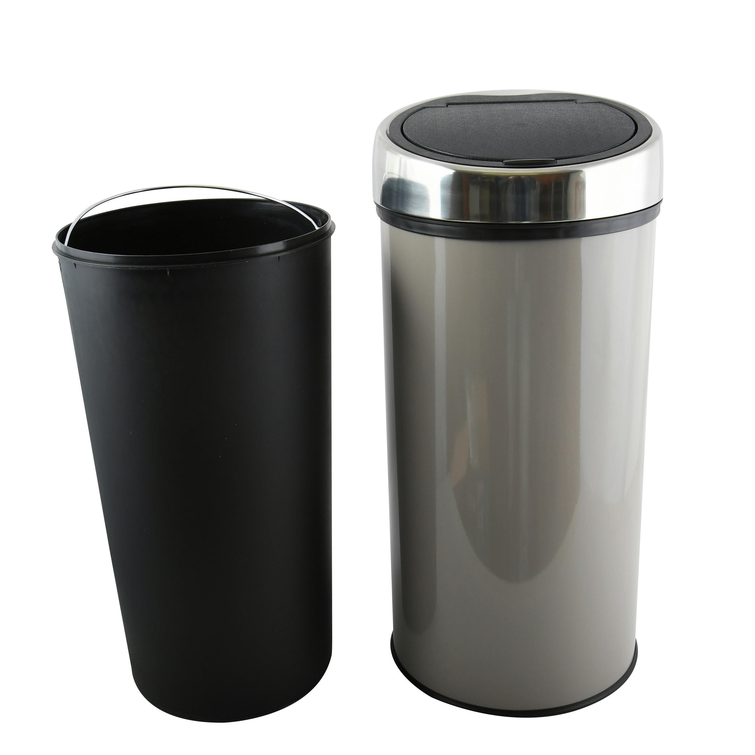 ABFALLEIMER 30 l  Metall  - Taupe/Schwarz, Basics, Kunststoff/Metall (35/66/35cm) - MSV-Spirella