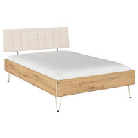 BETT 140/200 cm  in Eiche Artisan  - Champagner/Eiche Artisan, Design, Textil/Metall (140/200cm) - Carryhome