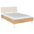 BETT 140/200 cm  in Eiche Artisan  - Champagner/Eiche Artisan, Design, Holzwerkstoff/Textil (140/200cm) - Carryhome