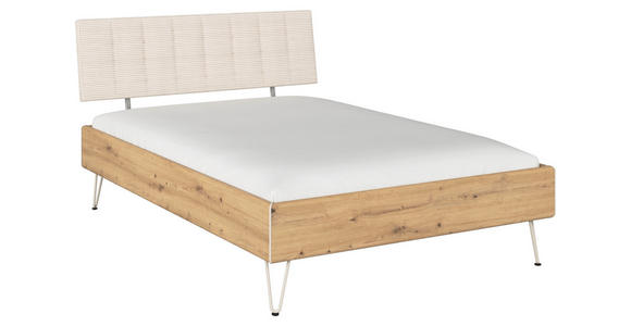BETT 140/200 cm  in Eiche Artisan  - Champagner/Eiche Artisan, Design, Holzwerkstoff/Textil (140/200cm) - Carryhome