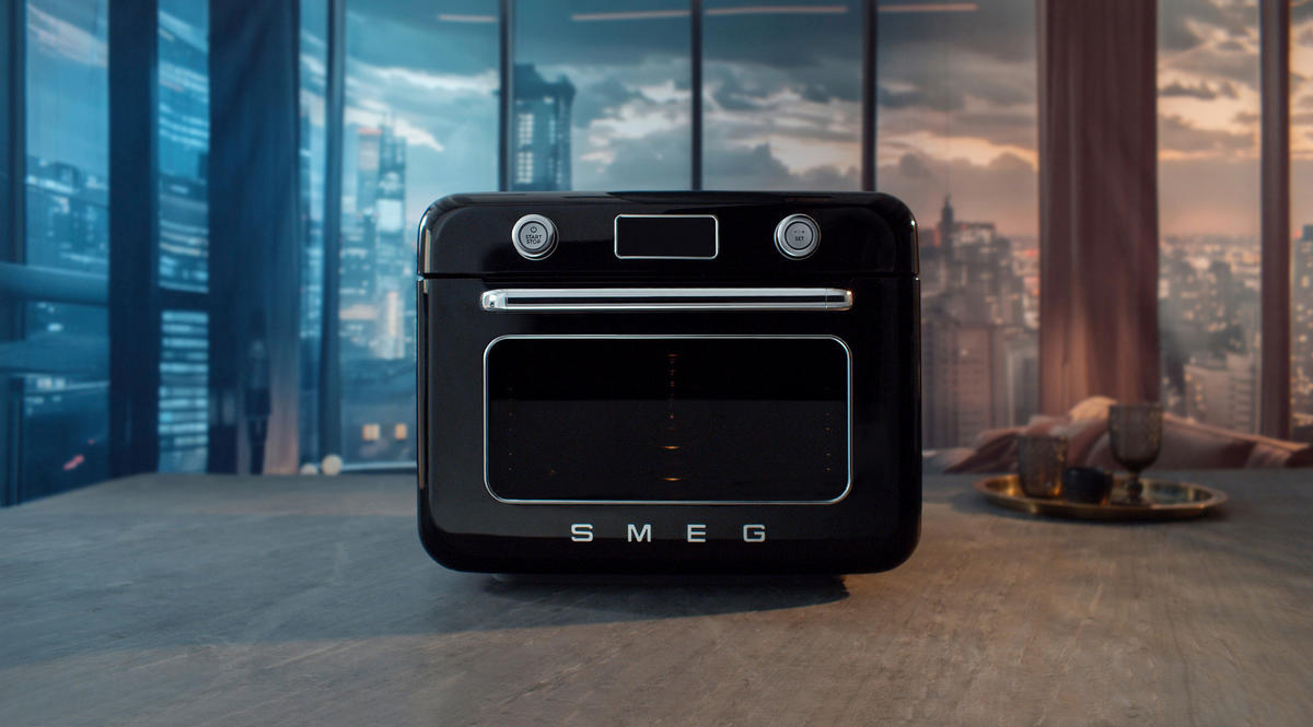 MINIBACKOFEN 50´s Style  - Schwarz Hochglanz, Basics, Metall (50/40/51cm) - SMEG