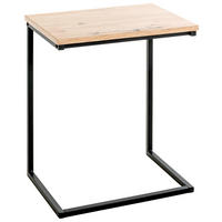 BEISTELLTISCH 40/30/50 cm Schwarz, Eichefarben rechteckig  - Eichefarben/Schwarz, Design, Holzwerkstoff/Metall (40/30/50cm)