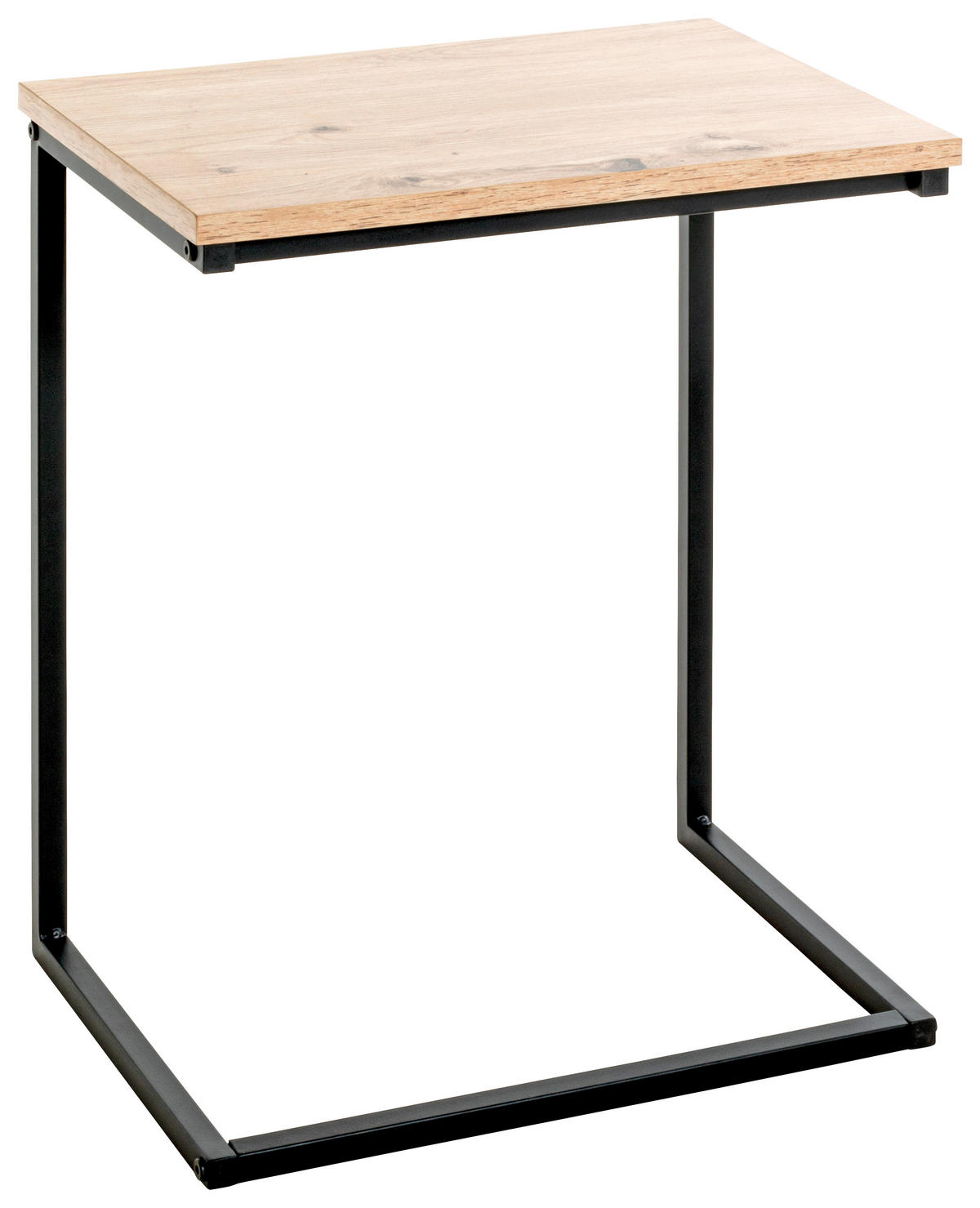 BEISTELLTISCH 40/30/50 cm Schwarz, Eichefarben rechteckig  - Eichefarben/Schwarz, Design, Holzwerkstoff/Metall (40/30/50cm)