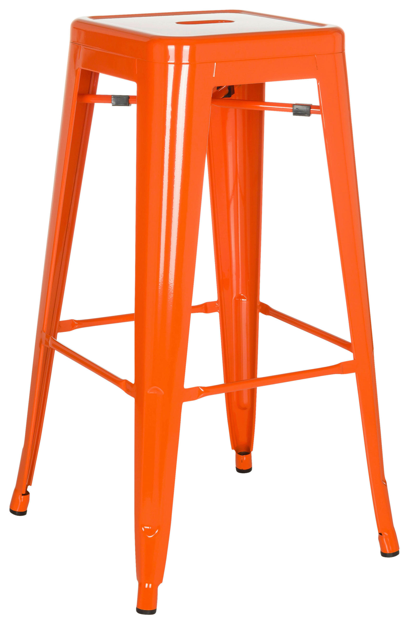 BAROVÁ STOLIČKA, oranžová - oranžová, Basics, kov (44/77/44cm) - MID.YOU