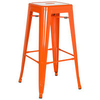 BARHOCKER Orange Stahl stapelbar  - Orange, Basics, Metall (44/77/44cm) - MID.YOU