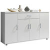 KOMODA   118/70/30 cm   bijela  - bijela/srebrne boje, Konvencionalno, drvni materijal/plastika (118/70/30cm) - Carryhome